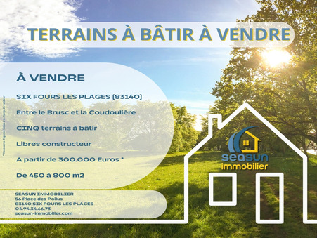 vente terrain six fours les plages 300000 €