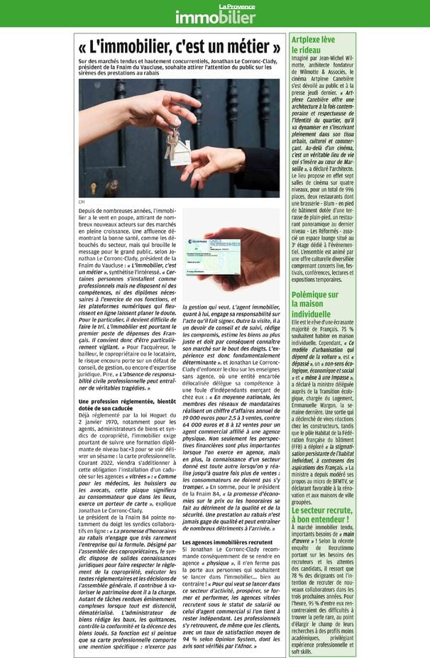 L'immobilier, c'est un métier