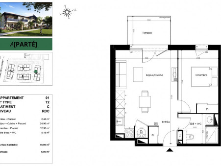 Appartement sur Gujan Mestras ; 256 000 € ; Vente Réf. 1669 - A