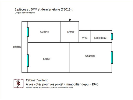 Appartement sur Paris ; 368 900 €  ; Achat Réf. 1998