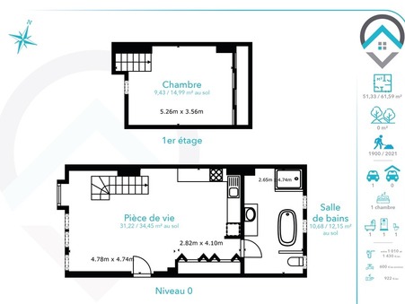 Vente appartement 155 000 €  Nemours