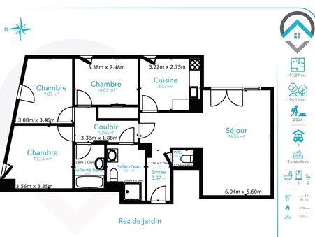 A vendre appartement Arpajon 91290; 348 000 € 