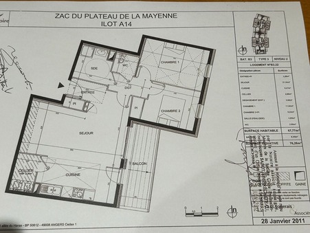 Vente appartement 244 000 € Angers