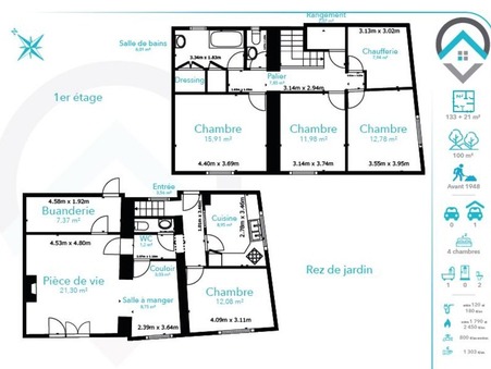 Appartement sur Moncourt Fromonville ; 189 000 €  ; Vente Réf. 207331