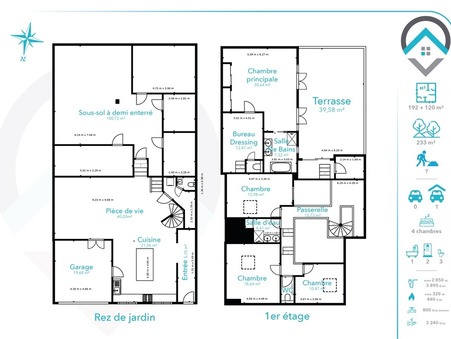 Maison 390 000 &euro;  sur Nemours (77140) - Réf. 215913