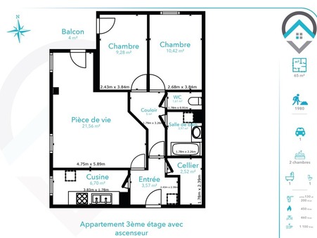 Vente appartement 127 000 &euro;  Dammarie les Lys