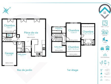 Maison 289 000 &euro;  sur Moncourt Fromonville (77140) - Réf. 218849