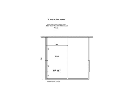 A louer parking 116 &euro;  Paris