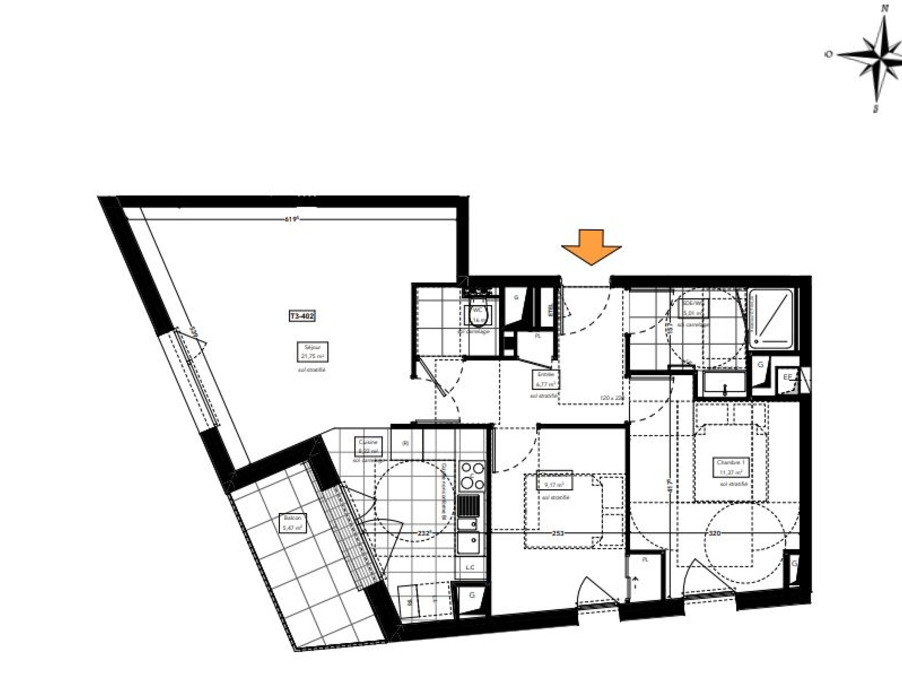 Vente Appartement 63m² 3 Pièces à Rennes (35000) - Cogir Immobilier