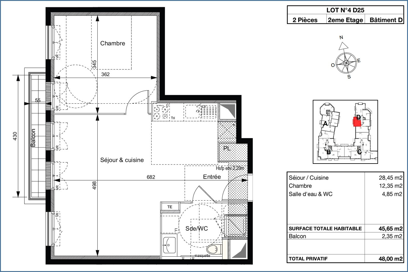 Neuf sur Le Plessis Robinson ; 355 000 €  ; A vendre Réf. AVS2242