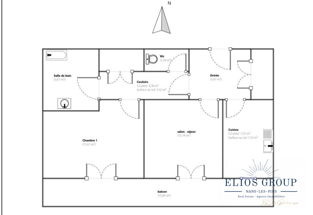 Appartement 185 300 € sur Marseille (13006) - Réf. 918-ELIOSGROUP1_918