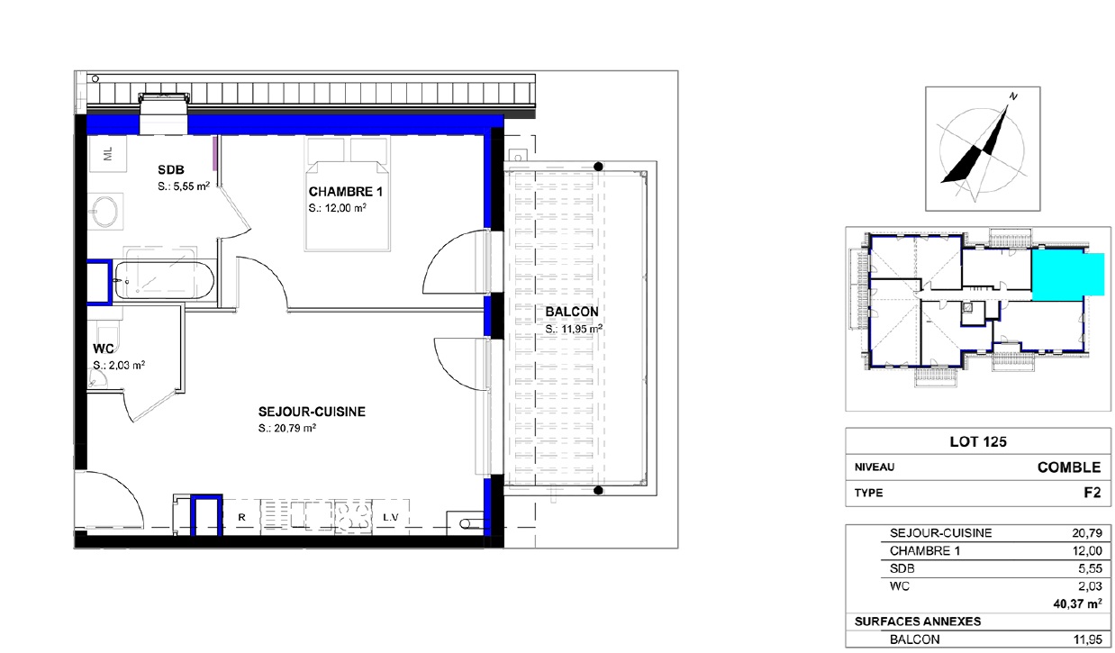 A louer appartement 577 &euro;  Saint Louis